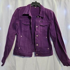 GUESS 90s Vintage Purple Denim Jacket Sz M - Women's Classic Button-Front
